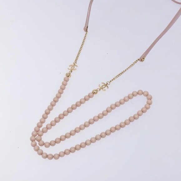 CHANEL COCO Mark Ball Chain Strap Glasses Plastic Pink CC Auth BA4089 - Picture 10 of 15